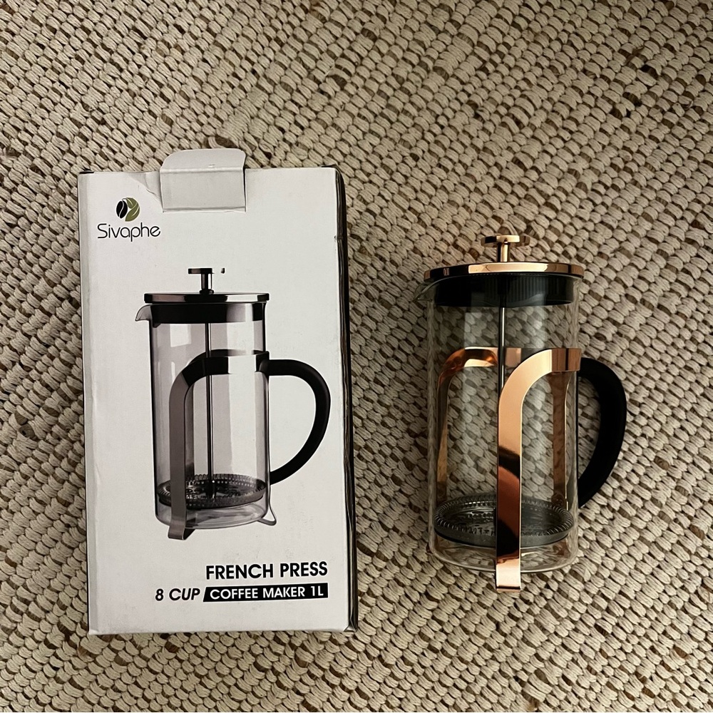 New in box! Rose Gold French Press 8 cup (1L) Coffee Maker